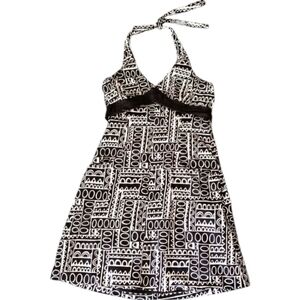 Women's Jones New York 4 Tie Back Neck Front Pocket Halter Dress NWOT'S